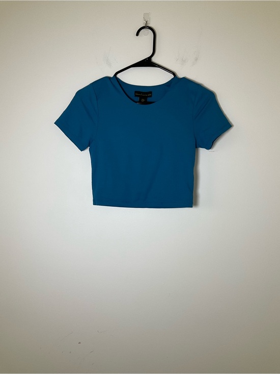 House of Harlow 1960 Tops - House of Harlow 1960 Blue Cropped Stretch Tee Short Sleeve Size S